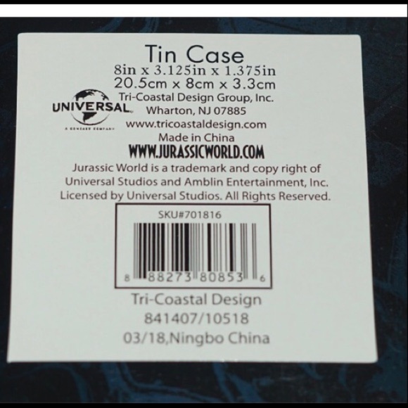 Jurassic World Pencil Case/Tin Universal Studios - Picture 6 of 7